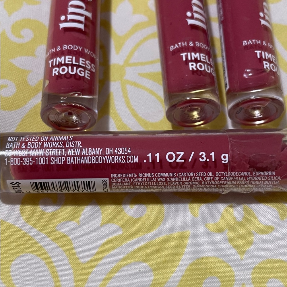 Bath & Body Works 4 Lip Gloss Bundle in Timeless Rouge Red NIP Best Price for 4! - Picture 5 of 5